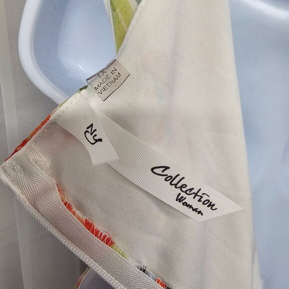 NY Collection Yellow Coral Floral Sleeveless Midi Dress Romantic Ethereal 1X - Picture 10 of 14